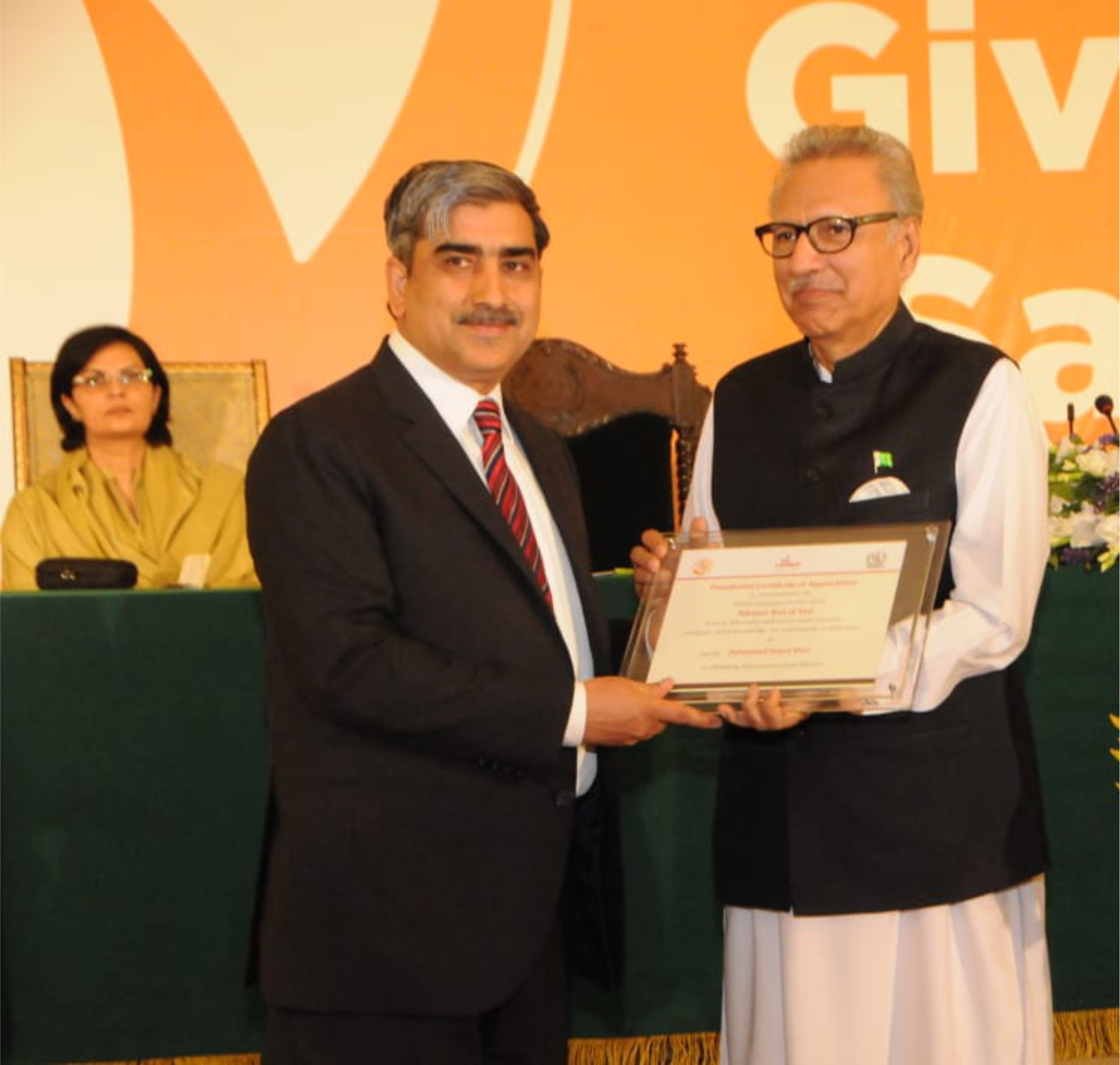 Receiving Presidential Award
